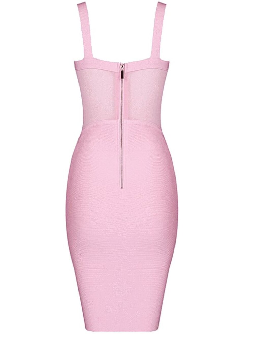 Blush Pink Corset Bust Mesh Bandage Bodycon Dress | Soft Sculpt Collection - Picture 8 of 9
